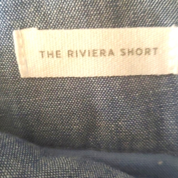 LOFT Riviera Shorts Pineapple Embroidered Chambray Blue 14 - Picture 8 of 13